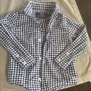Vineyard Vines Blue Gingham Button Down Shirt formal dressy boy holiday